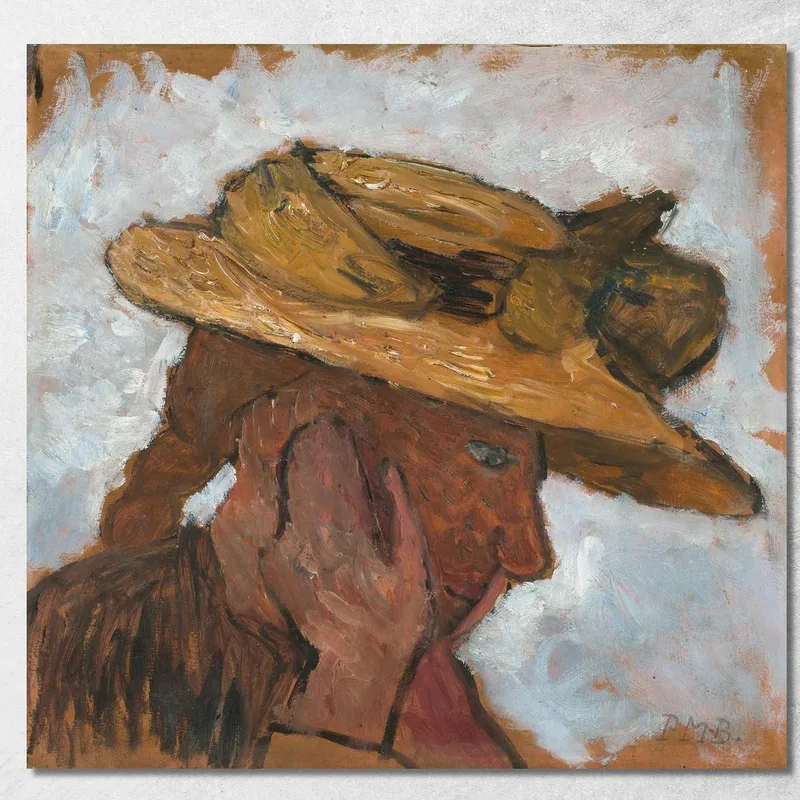 Niña Con Sombrero De Paja En Perfil Hacia La Derecha Paula Modersohn-Becker cuadro en lienzo