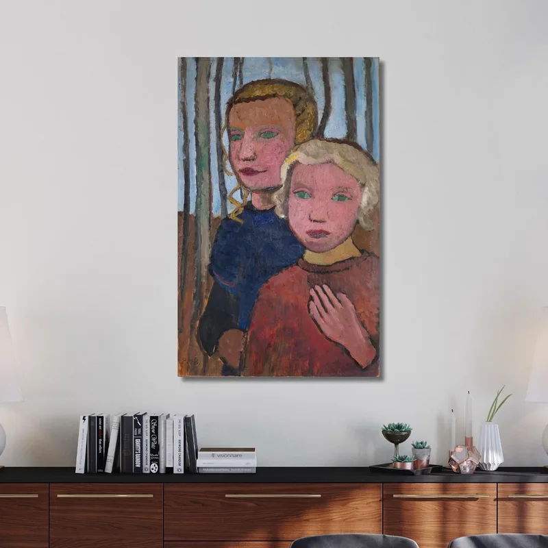 Zwei Mädchen Vor Birken Paula Modersohn-Becker