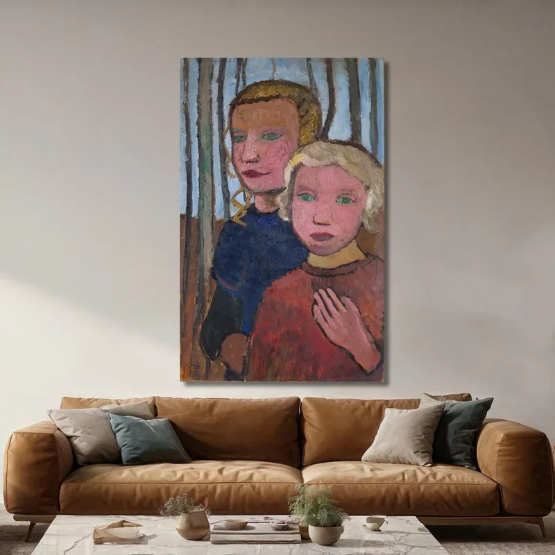 Zwei Mädchen Vor Birken Paula Modersohn-Becker