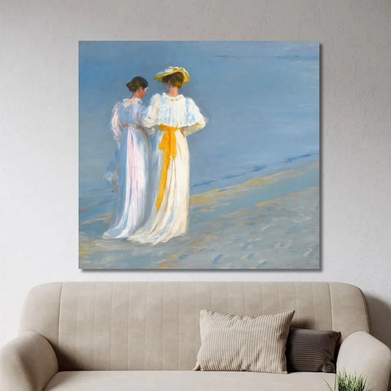 Anna Ancher E Marie Krøyer Sulla Spiaggia Di Skagen Peder Severin Krøyer