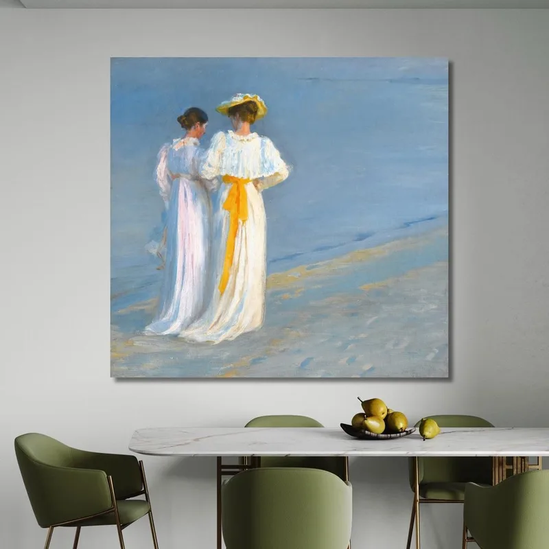 Anna Ancher E Marie Krøyer Sulla Spiaggia Di Skagen Peder Severin Krøyer