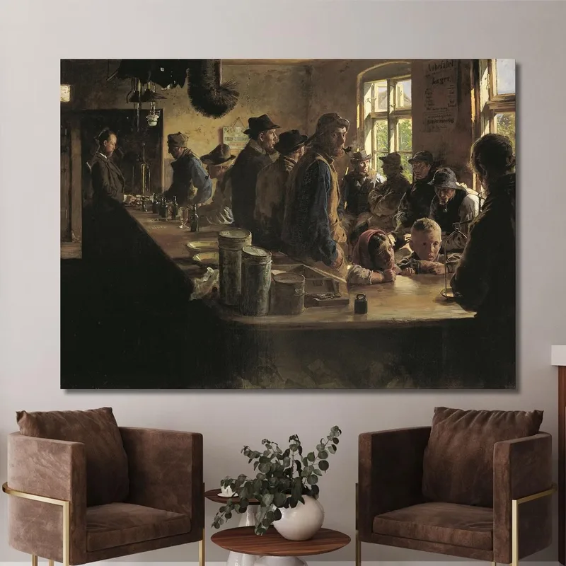 En La Tienda De Comestibles Cuando No Hay Pesca Peder Severin Krøyer
