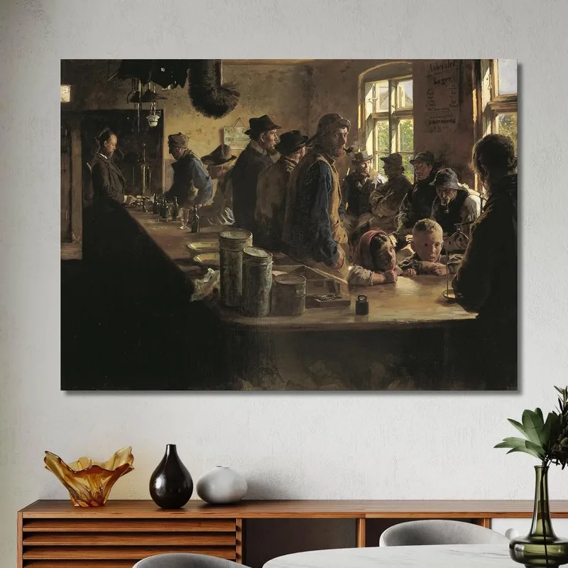 En La Tienda De Comestibles Cuando No Hay Pesca Peder Severin Krøyer