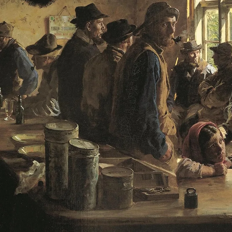 En La Tienda De Comestibles Cuando No Hay Pesca Peder Severin Krøyer