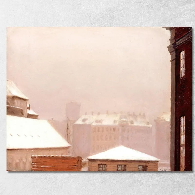 Tetti Di Copenaghen Sotto La Neve Peder Severin Krøyer quadro stampa su tela