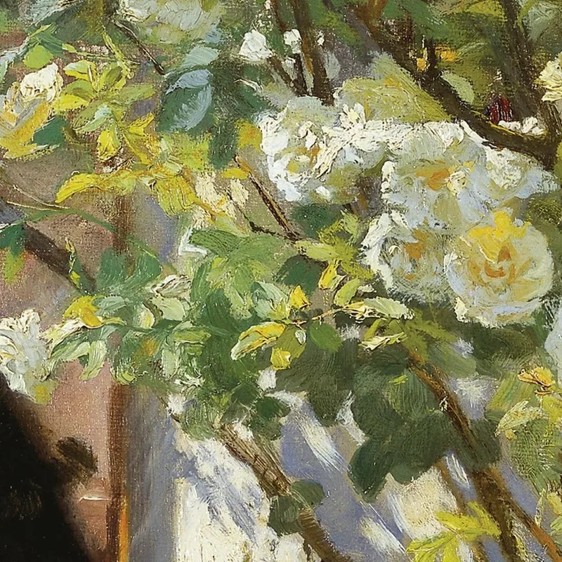 Rose. Marie Krøyer Seduta Sulla Sedia A Sdraio Nel Giardino Della Casa Della Signora Bendsen Peder Severin Krøyer