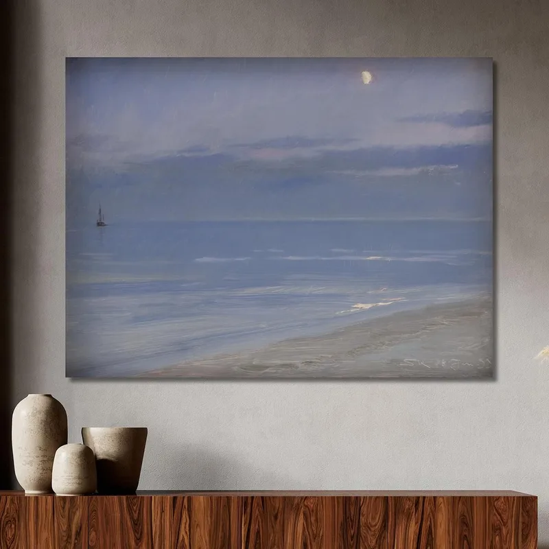 Plage De Skagen Au Clair De Lune Peder Severin Krøyer