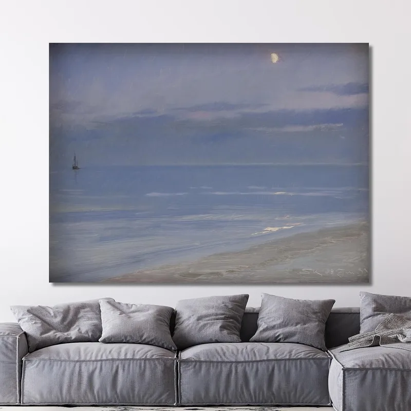 Plage De Skagen Au Clair De Lune Peder Severin Krøyer