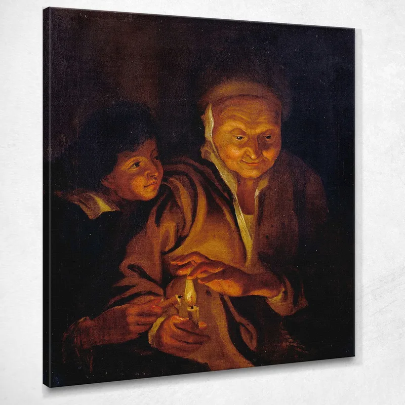 A Boy Lighting A Candle From One Held By An Old Woman Peter Paul Rubens canvas print