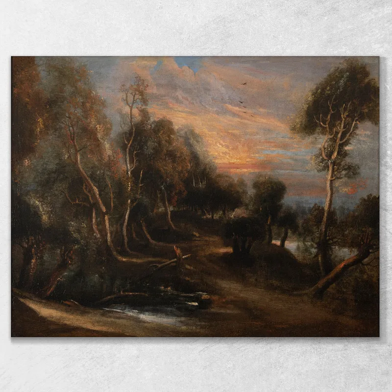 Un Paesaggio Boscoso Al Tramonto Peter Paul Rubens