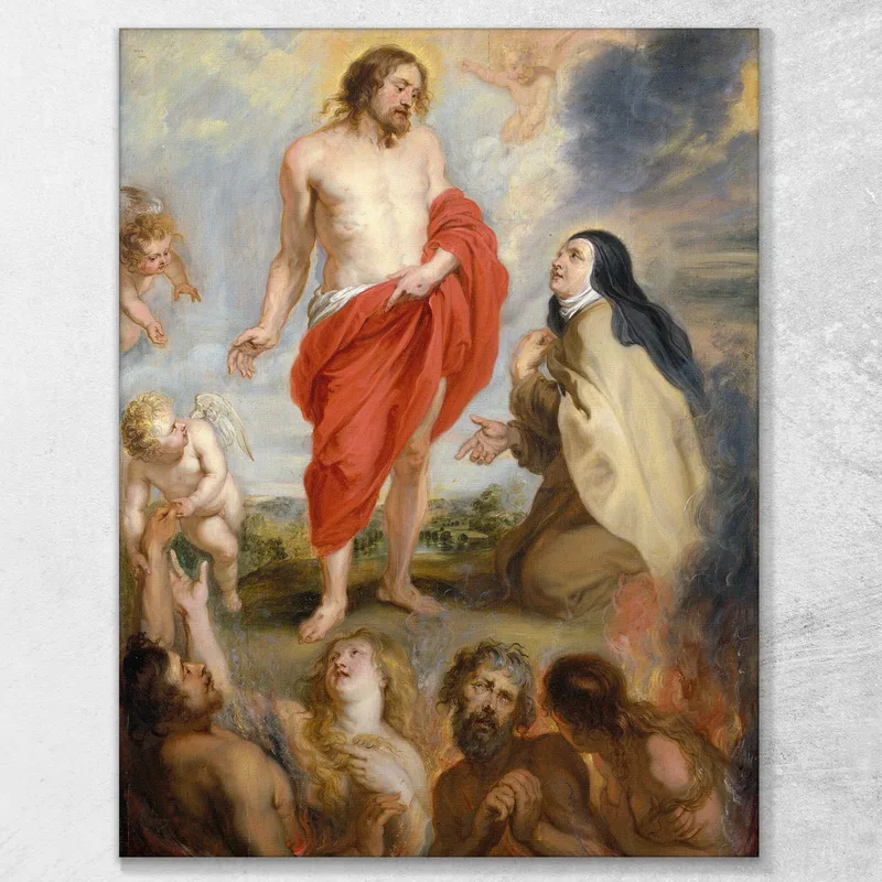 Santa Teresa De Ávila Intercediendo Por Las Almas Del Purgatorio Peter Paul Rubens