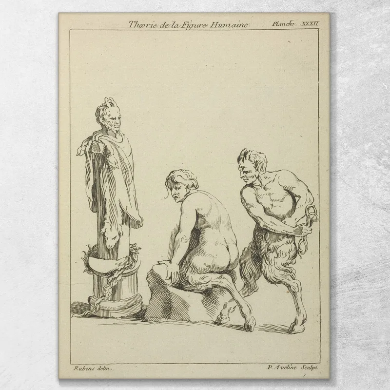 Two Satyrs And The Head Of A Satyr Peter Paul Rubens