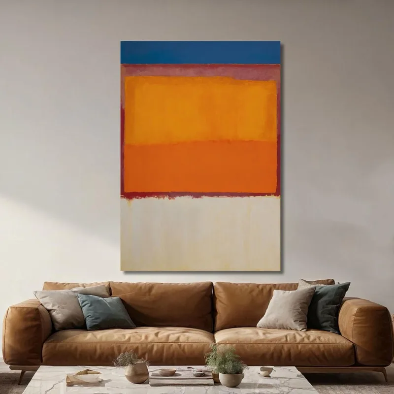 Bleu Orange Et Blanc Inspiré De Mark Rothko