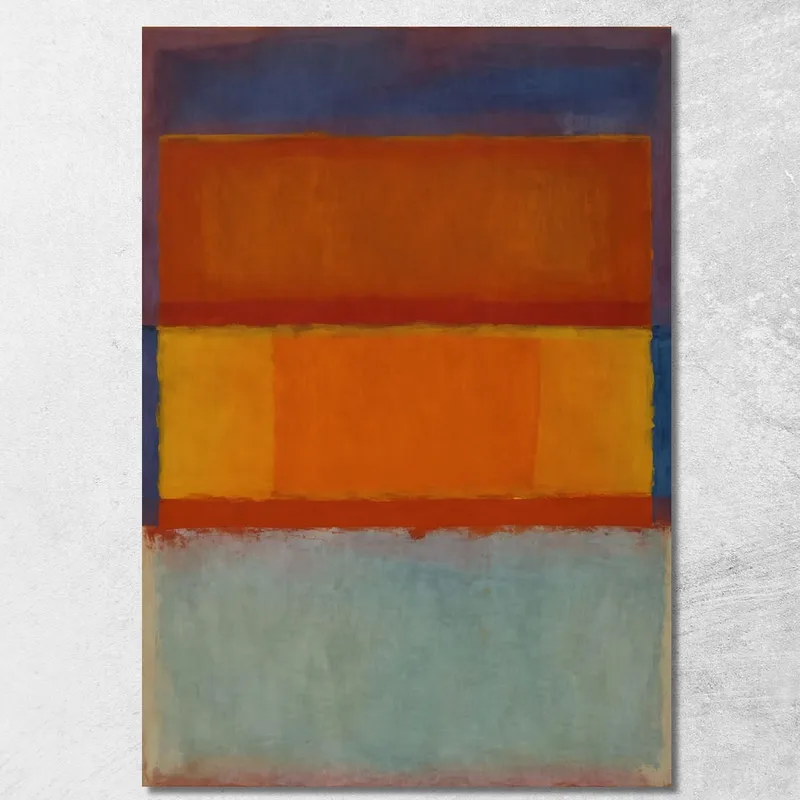 Deep Ochre Burnt Orange And Cerulean Blue Inspired By Mark Rothko canvas print