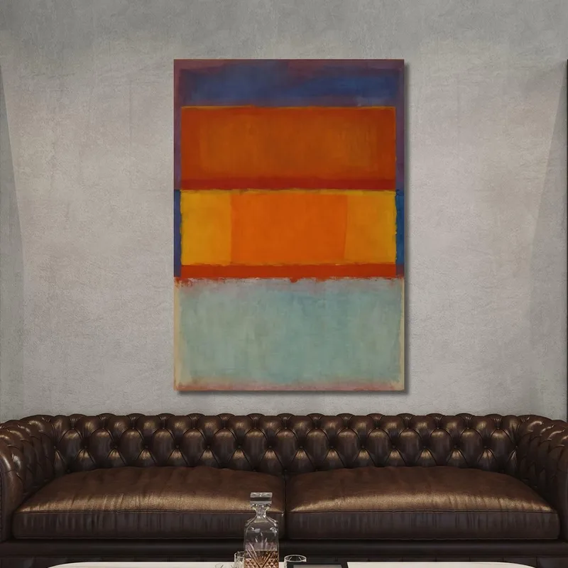 Ocra Intenso Arancione Bruciato E Blu Ceruleo Ispirato A Mark Rothko