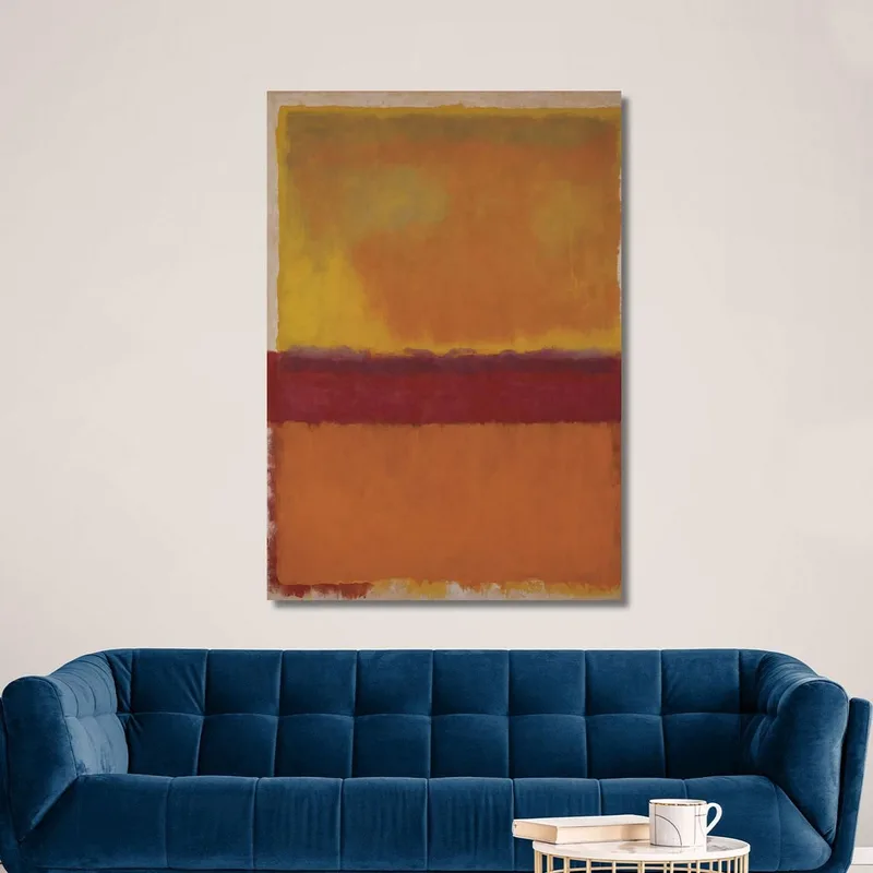 Rojo Intenso Sobre Ámbar Cálido Estilo Mark Rothko