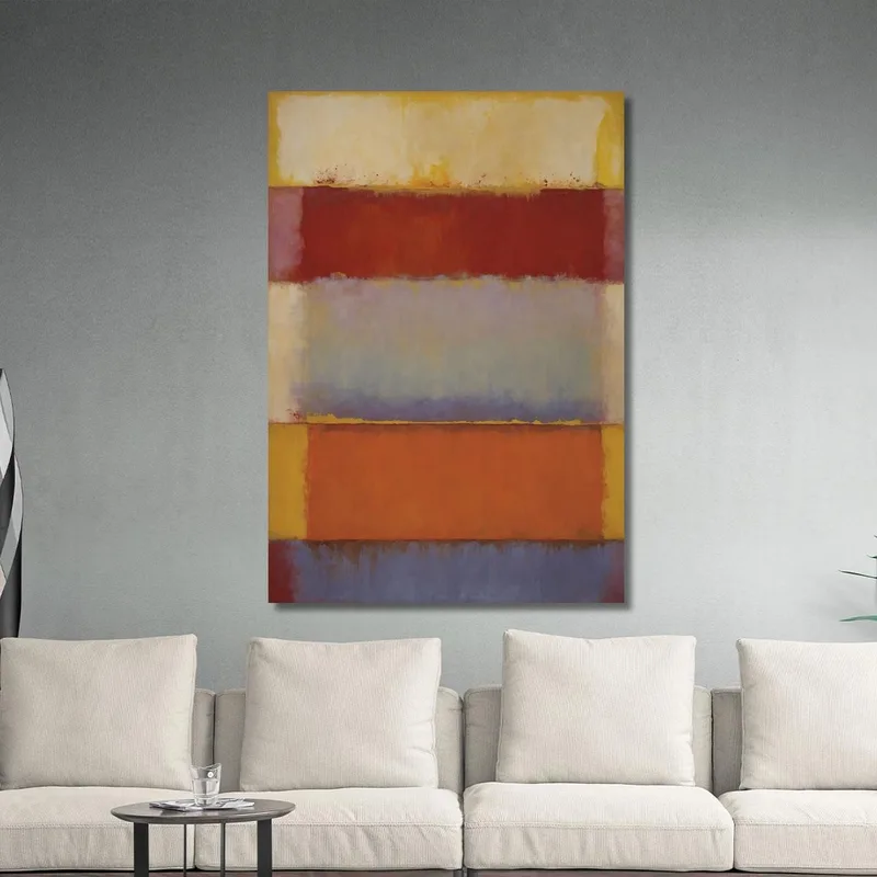 Oro Y Escarlata Sobre Violeta Suave Inspirado En Mark Rothko