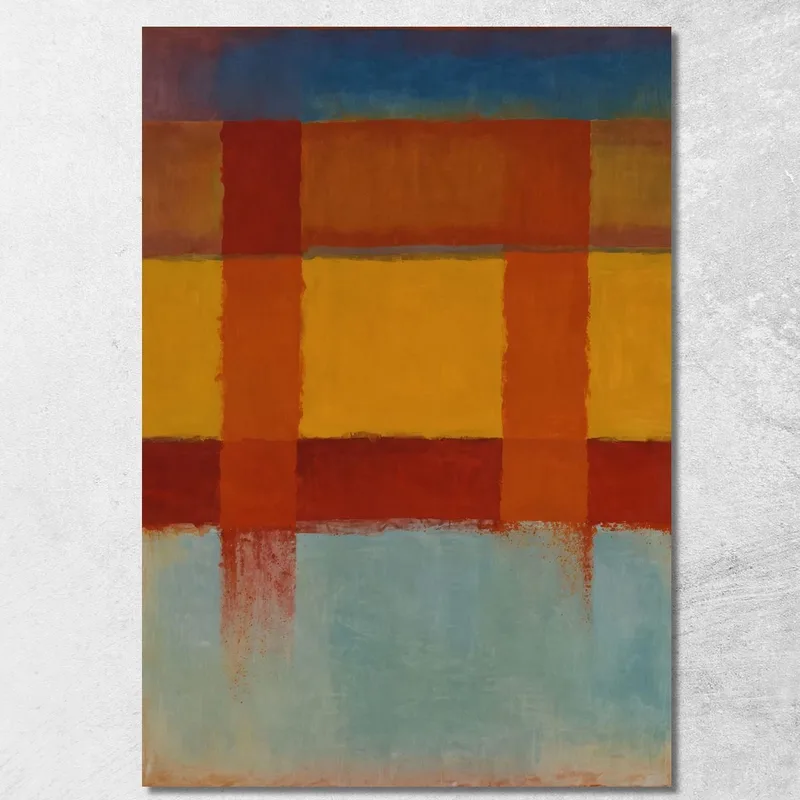 Campi Dorati Con Colonne Rosse Stile Mark Rothko quadro stampa su tela