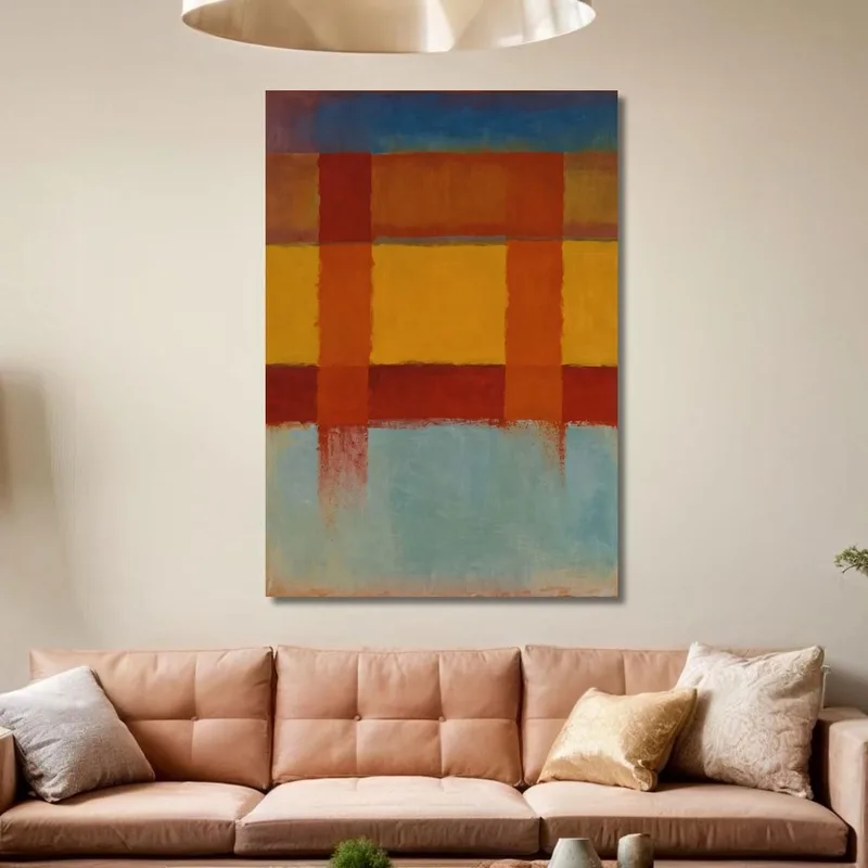 Campi Dorati Con Colonne Rosse Stile Mark Rothko
