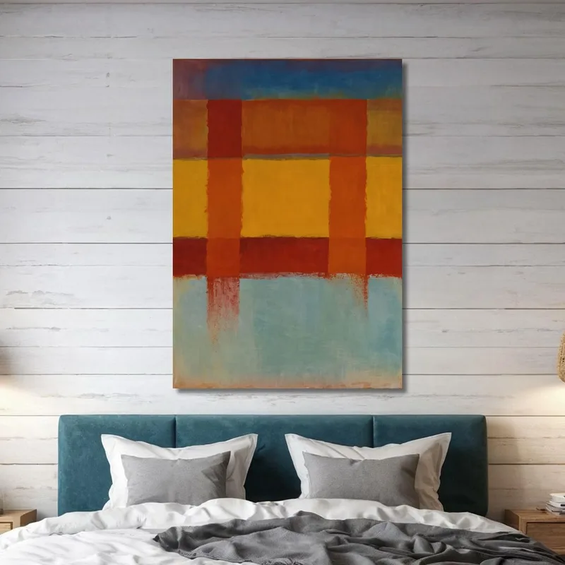 Campi Dorati Con Colonne Rosse Stile Mark Rothko