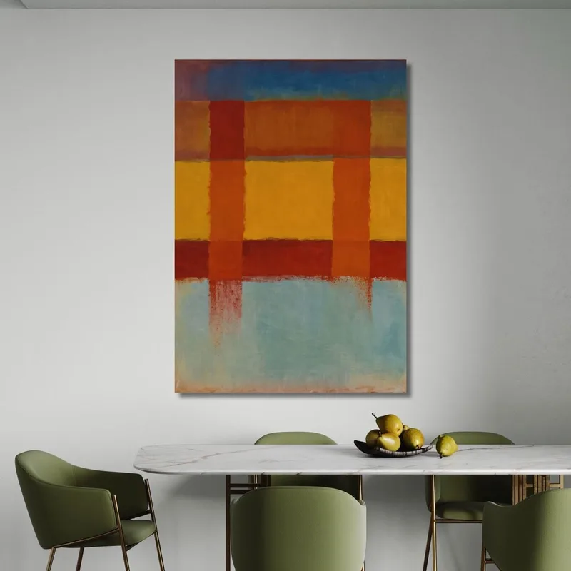 Campi Dorati Con Colonne Rosse Stile Mark Rothko