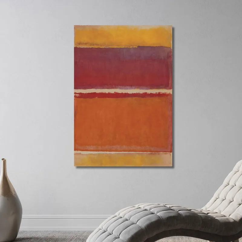 Horizon Doré Avec Couches Rouges Réinterprétation Mark Rothko