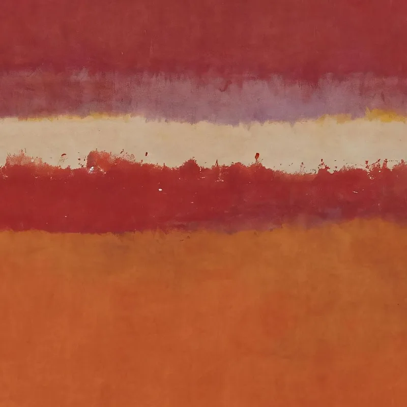 Horizon Doré Avec Couches Rouges Réinterprétation Mark Rothko
