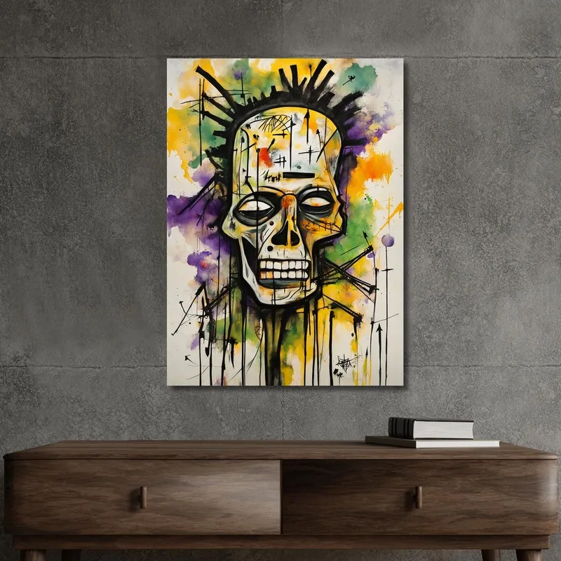 Teschio Elettrico Stile Jean-Michel Basquiat