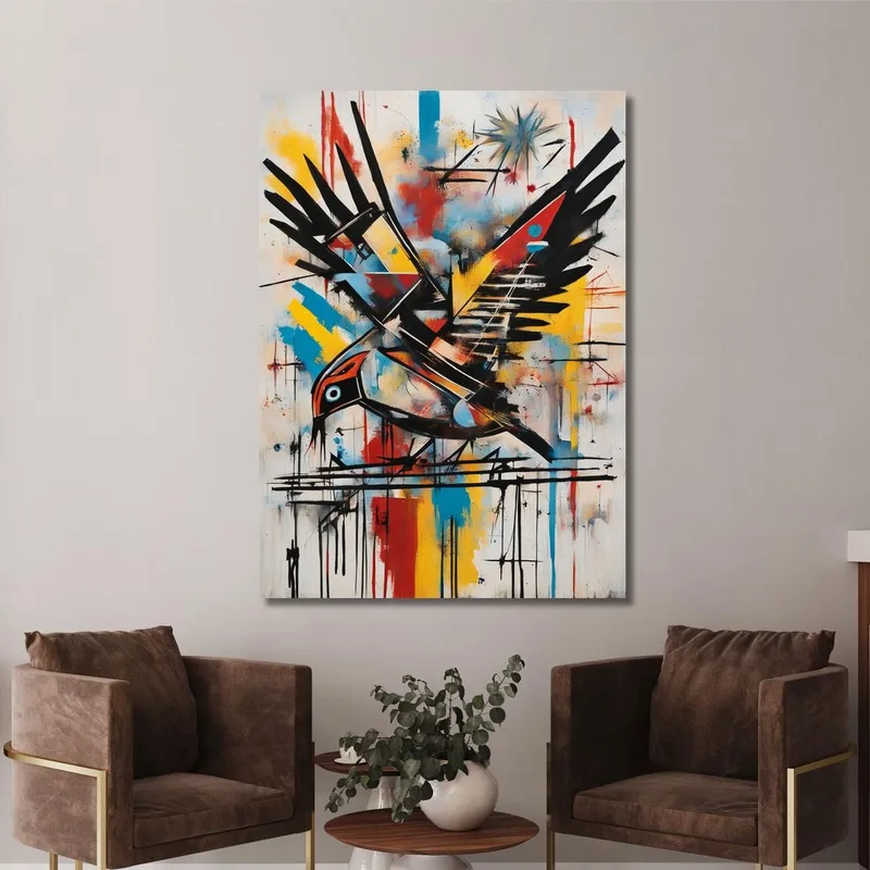 Geometrischer Flug Inspiriert Von Jean-Michel Basquiat