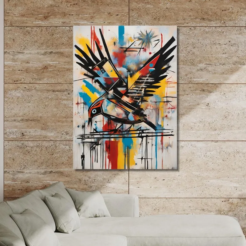 Geometrischer Flug Inspiriert Von Jean-Michel Basquiat