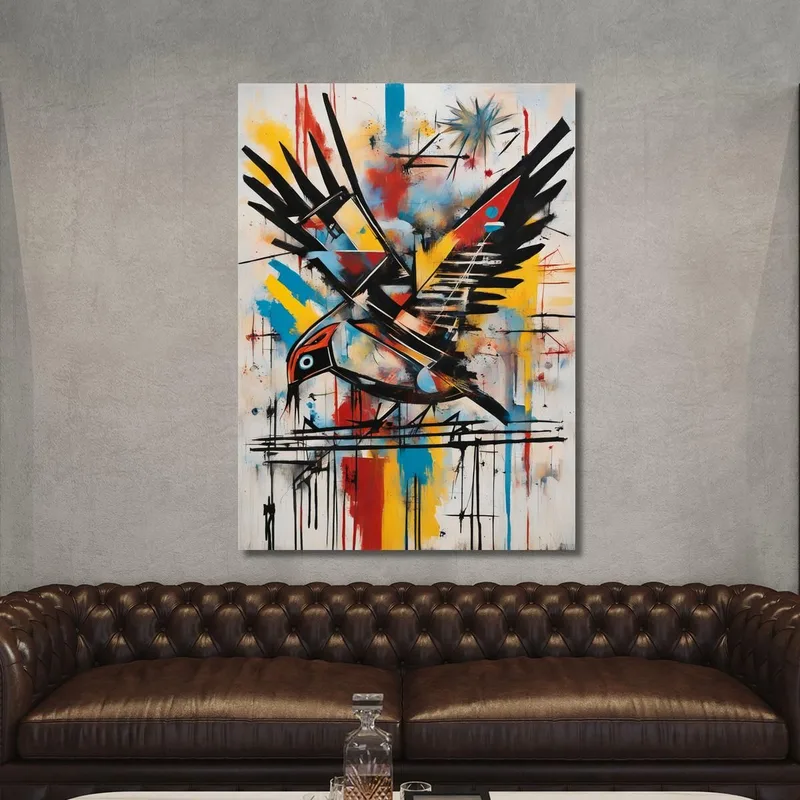 Geometrischer Flug Inspiriert Von Jean-Michel Basquiat