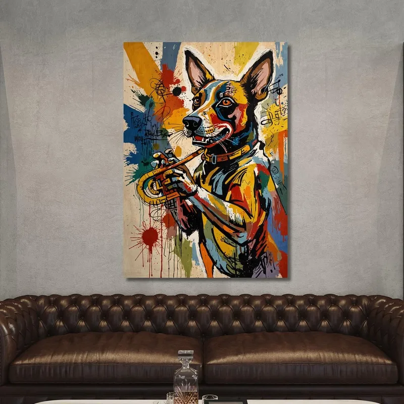 Jazz-Hund Stil Jean-Michel Basquiat