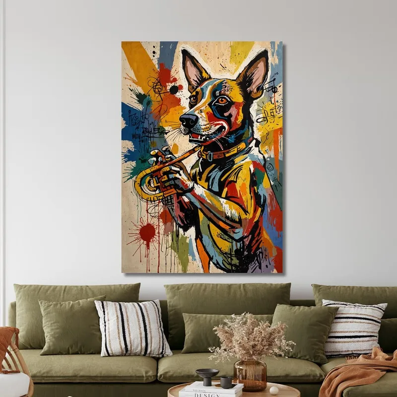 Jazz-Hund Stil Jean-Michel Basquiat