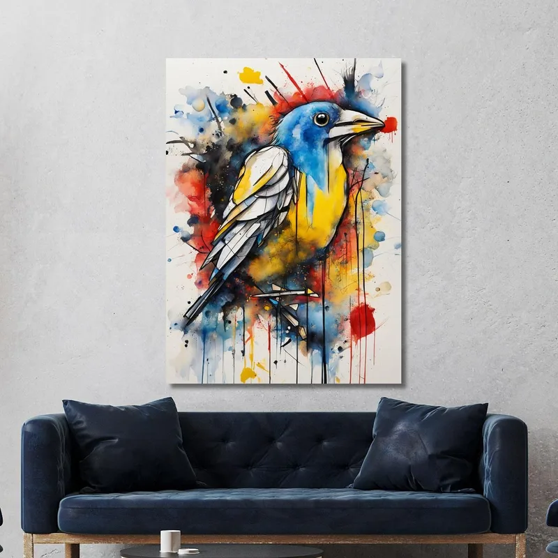 Rêve Aviaire Néon Inspiré Par Jean-Michel Basquiat