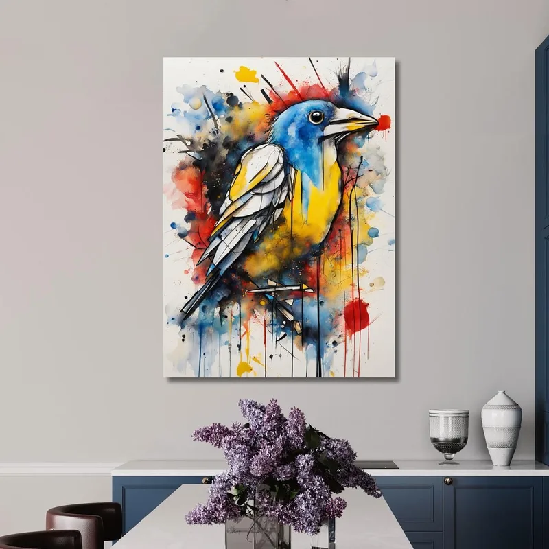 Rêve Aviaire Néon Inspiré Par Jean-Michel Basquiat
