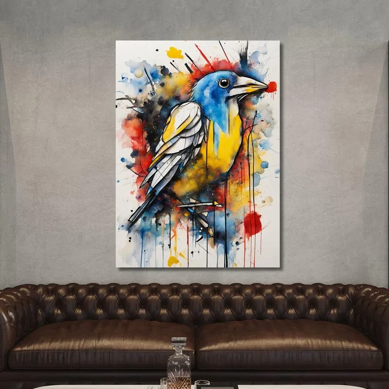 Rêve Aviaire Néon Inspiré Par Jean-Michel Basquiat