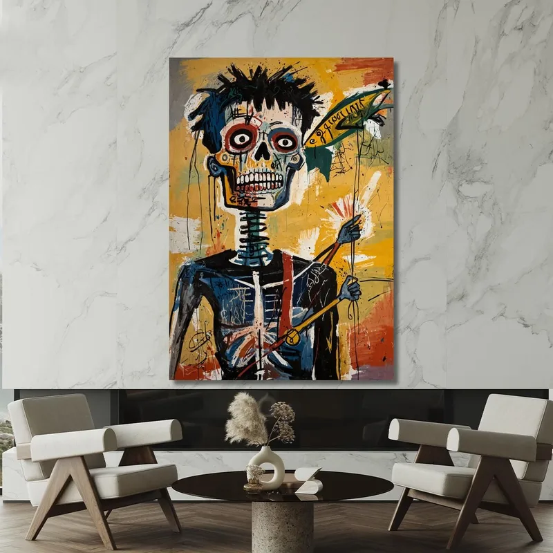 Regard Squelettique Inspiré Par Jean-Michel Basquiat