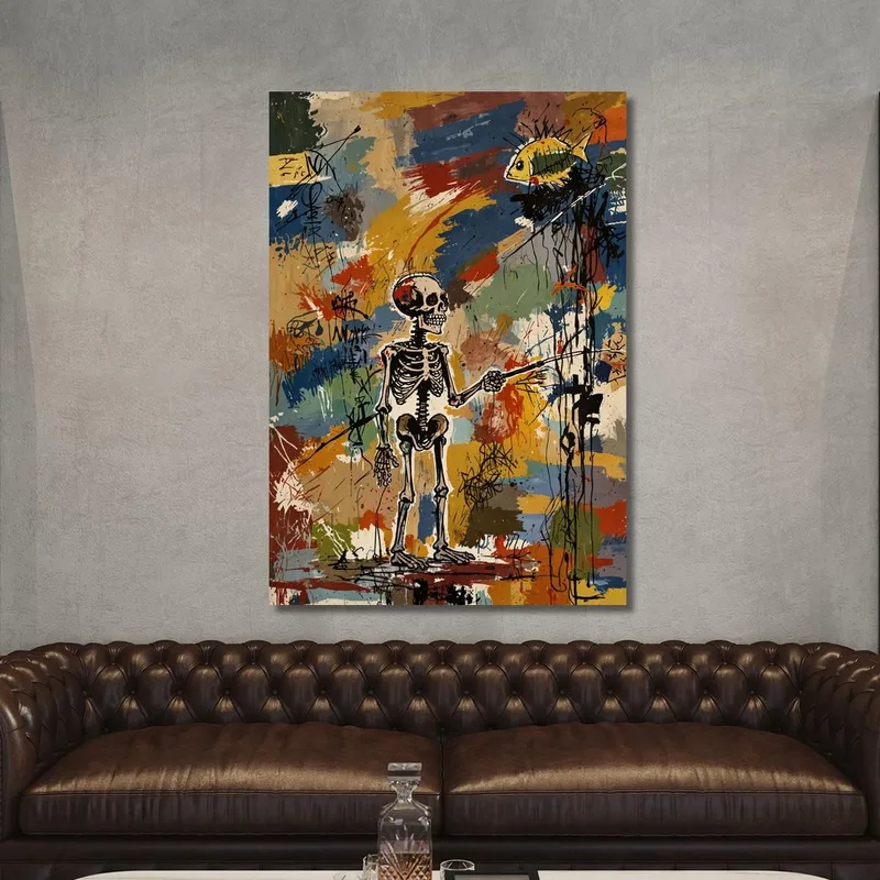 Skelett-Handel Inspiriert Von Jean-Michel Basquiat