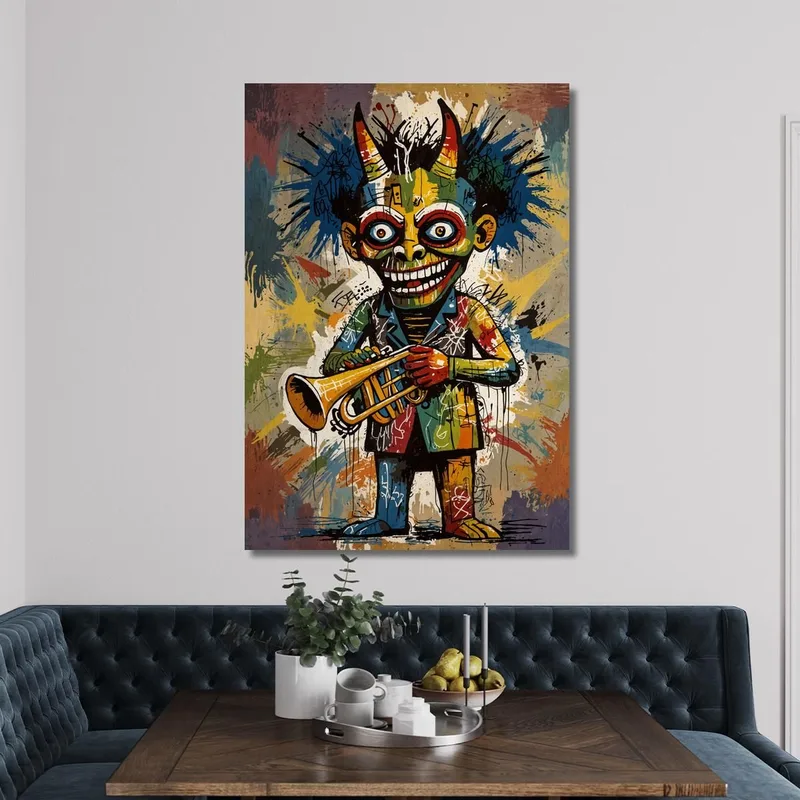 The Horned Trumpeter Reinterpretation Jean-Michel Basquiat