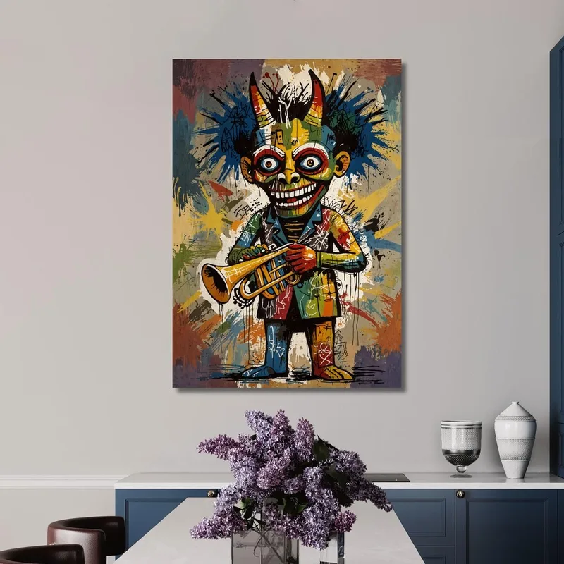The Horned Trumpeter Reinterpretation Jean-Michel Basquiat