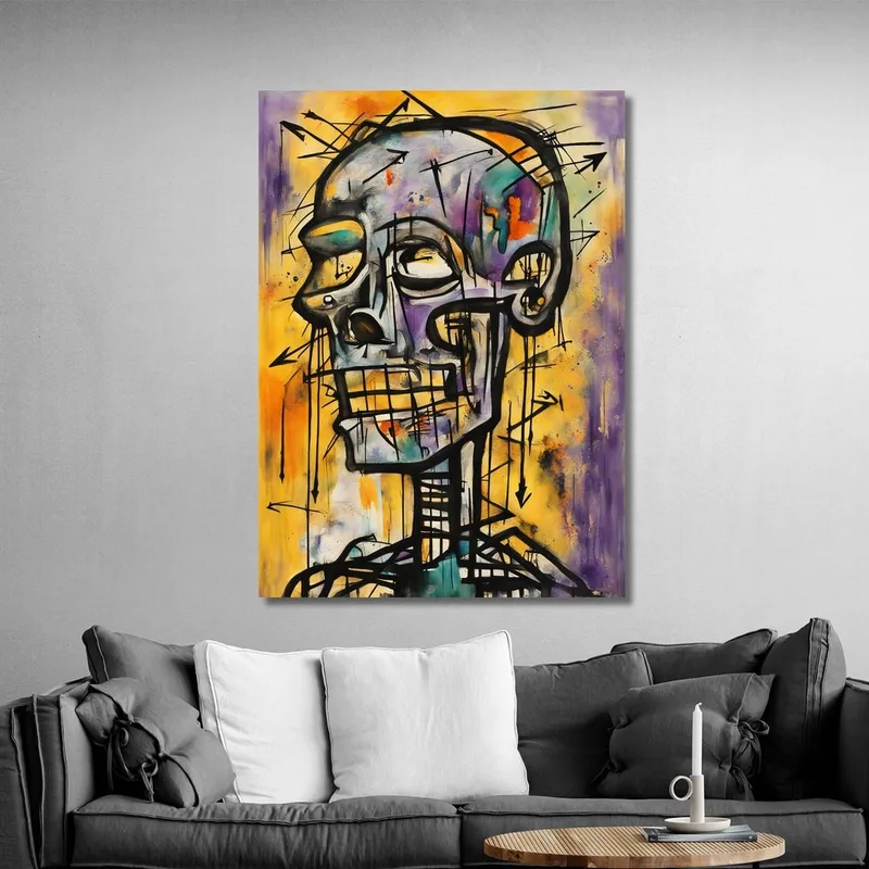 Wandernder Schädel Inspiriert Von Jean-Michel Basquiat