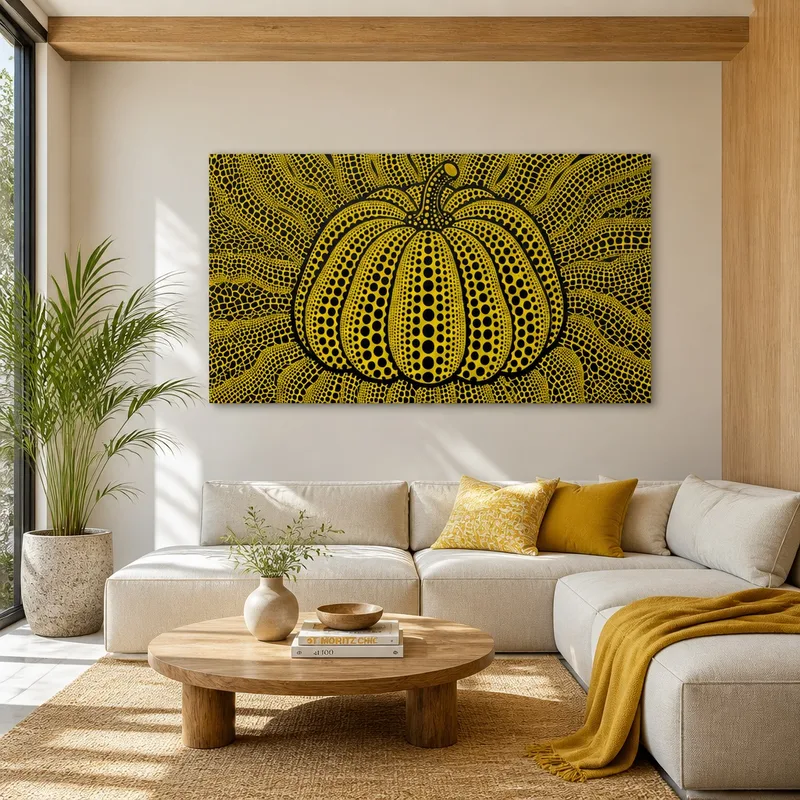 Punkteregelung Gelbe Kürbis yayoi kusama drucken auf leinwand