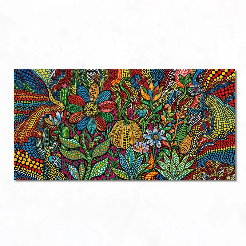 Vibrant Botanical Dot Art fine art print