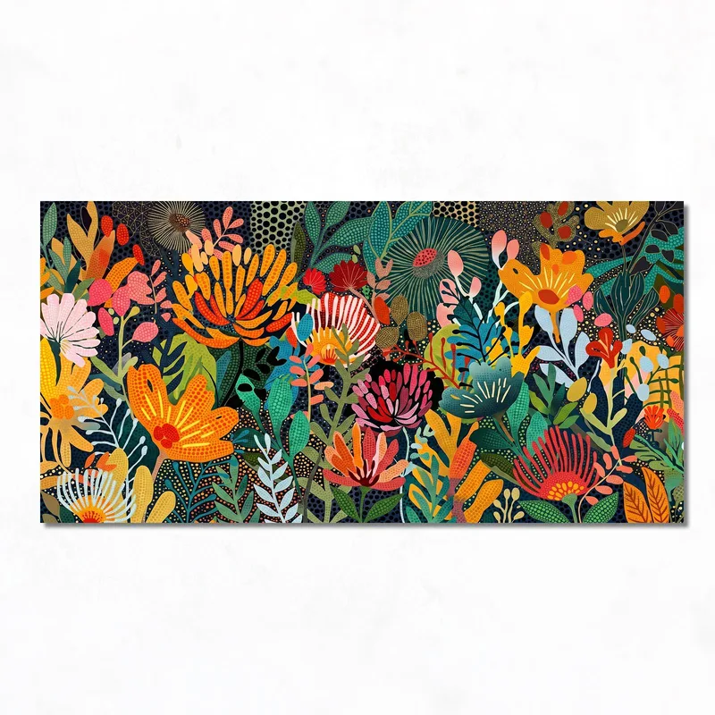 Art Floral Vibrant à Pois tableau moderne
