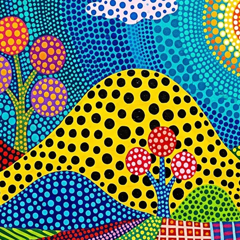 Paysage Pop Art à Pois tableau sur toile