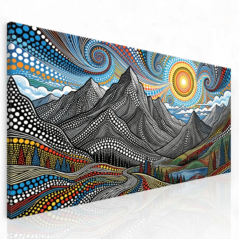Quadro su tela paesaggio montano vivace