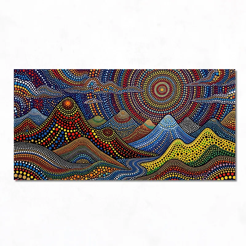 Paysage Coloré à Pois yayoi kusama tableau moderne
