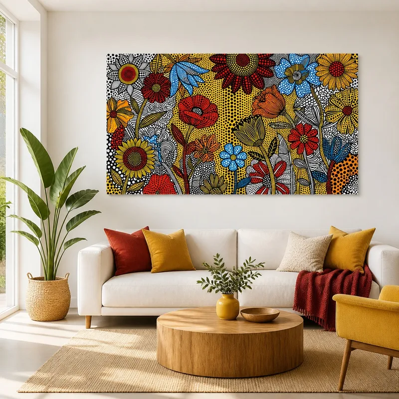 Vibrant Floral Pop Art canvas wall art