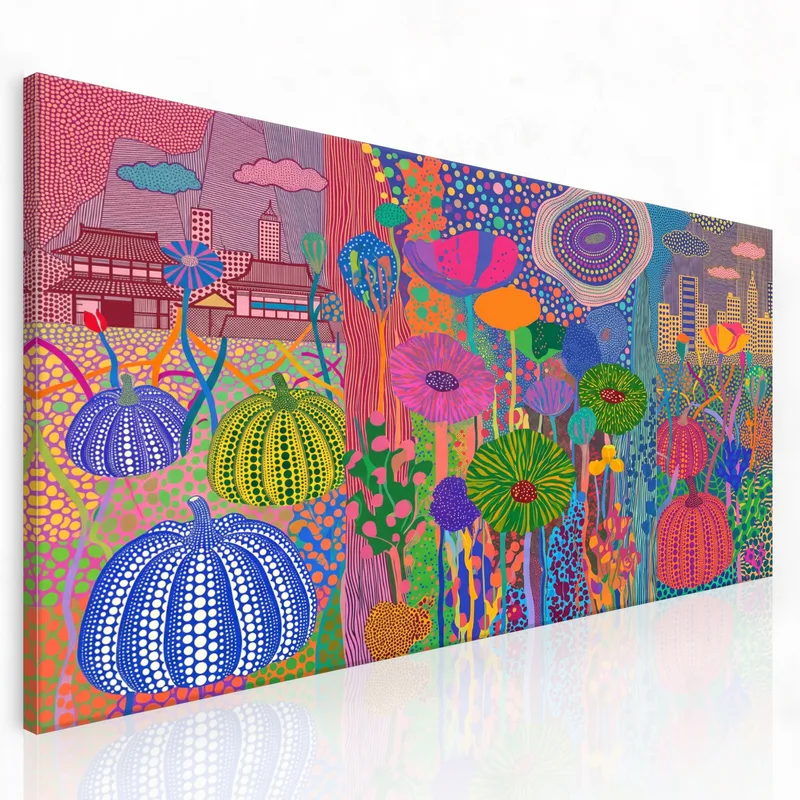 Paesaggio Urbano Floreale Vivace quadro canvas