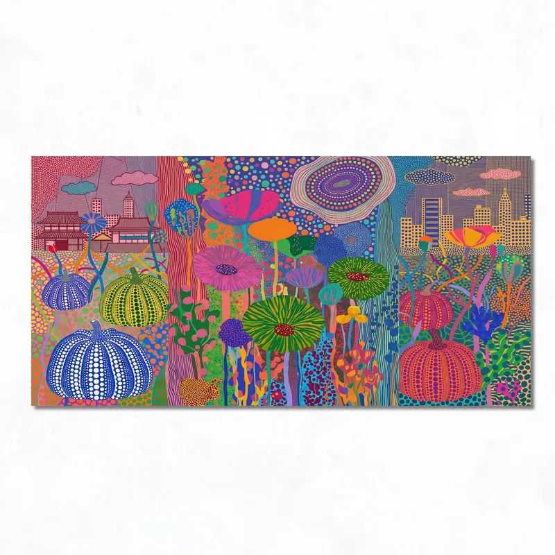 Paesaggio Urbano Floreale Vivace yayoi kusama quadro canvas